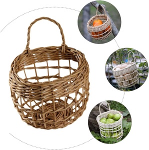 Panier mural en osier pour cuisine, pot de fleurs, légumes et fruits, décoration bohème pour la maison - Product Image 1