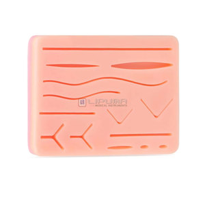 Silicone Skin Kit Medic Instruments Students <b>Nurses</b> Surgical Suture Practice <b>Pad</b> 14 Pre Cut Wounds Realistic Three Layer - Product Image 1