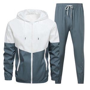 Ensembles sweats à capuche et jogging personnalisés et bon marché pour hommes, fournisseurs de survêtements d'automne et d'hiver, fermeture éclair complète, OEM - Product Image 1