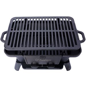 Parrilla Ovalada de Hierro Fundido 100% Esmaltado, Duradera, Pequeña, Portátil, para Acampar, Parrilla de Carbón para Mesa, Sartén de Hierro Fundido 100% - Product Image 4
