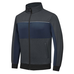 Men's Breathable Fleece Color Blocking Tracksuit Full Zip Jacket with Side Pockets and Matching Pants for Winter Sporty Wear - Product Image 2