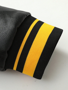 แจ็กเก็ตเบสบอลวิทยาลัยลายหนาสำหรับผู้ชายแจ็คเก็ตบอมเบอร์ผ้าขนสัตว์สีตัดกันมีสไตล์ - Product Image 6