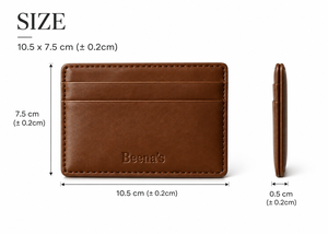 ที่ใส่บัตรเครดิตหนังไมโครไฟเบอร์แบบบางเฉียบของ Beena ดีไซน์มินิมอล ขนาด 10.5x7.5 ซม. สีน้ำตาล สำหรับใส่บัตรธุรกิจ ไม่มีช่องใส่บัตร - Product Image 2