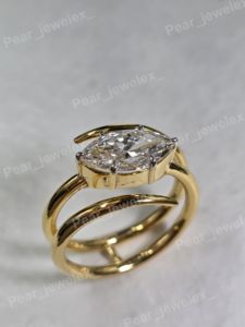 <b>Iced</b> Out Marquise Cut Moissanite Diamond <b>Ring</b> 925 Sterling Silver Luxury Statement <b>Ring</b> For Women Wear - Product Image 6