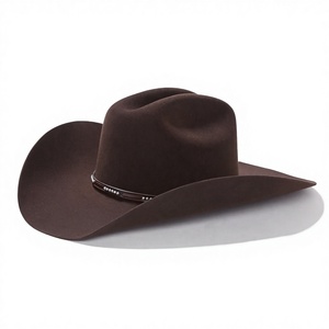 Chapeau de cowboy en feutre de laine couleur unie, style western, pour l'extérieur, printemps-automne, taille 48-50 cm – Meilleure vente - Product Image 2