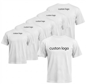 T-shirt personnalisé pour homme en coton blanc, manches courtes, col rond, coupe classique, logo imprimé sur mesure, tissu jersey décontracté, respirant, uni - Product Image 2