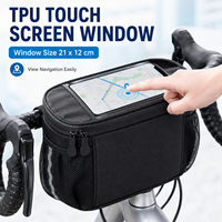 Sacoche de guidon de vélo résistante à l'eau avec fenêtre tactile pour téléphone en TPU, sacoche de rangement avant isolée pour vélo de route et VTT