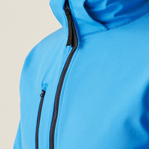 Chaqueta Softshell Impermeable Azul para Hombre, 100% Poliéster, con Capucha y Bolsillos con Cremallera, para Uso en Exteriores - Product Image 3