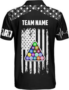 Maillot de billard personnalisé pour homme, sublimation imprimée, séchage rapide, respirant, grandes tailles, Spandex/Polyester - Product Image 3