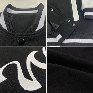 เสื้อแจ็คเก็ตบอมเบอร์แบบสวมใส่สบาย สีดำ ขาว เทา  แบบสั่งทำพิเศษ  ตกแต่งด้วยลายตัวอักษร  ติดกระดุมแบบเต็มตัว  สองสี  สำหรับเล่นกีฬาและสวมใส่ทั่วไป - Product Image 5
