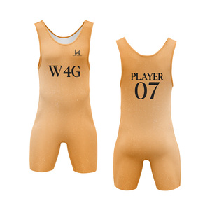 Custom Unisex MMA Wrestling Singlet Custom <b>Heat</b> Transfer Printed Anti Bacterial 100% Polyester Cheap Price High Quality Singlets - Product Image 4