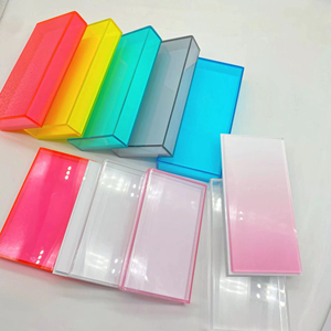 Black Acrylic Eyelash Tile <b>Box</b> Organizer Luxury Lash Extension Palette Holder with Cover <b>Removable</b> Lash Strip Board Display Case - Product Image 5