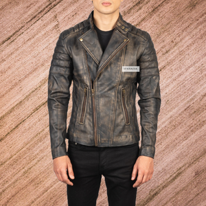 Véritables vestes en cuir véritable faites à la main pour hommes Vintage nouveauté de haute qualité Style motard randonnée en plein air vestes au look royal - Product Image 1