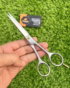 Tijeras Profesionales para Cortar Cabello, Acero Inoxidable, Hoja Dentada, Punta Afilada, Mangos de Acero Inoxidable, Ligeras, para Belleza - Product Image 1