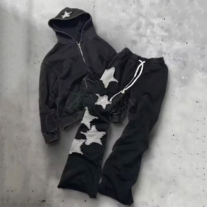 Nuevos Conjuntos Deportivos de Invierno para Hombre, Tallas Grandes, Lavado Ácido, Logotipo Personalizado, Apliques Bordados, Manga Larga, Venta Directa de Fábrica - Product Image 4