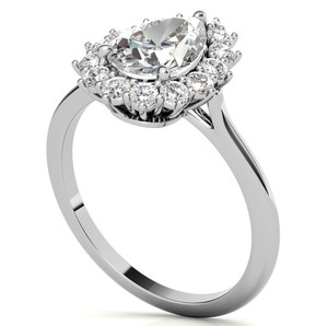 Anillo de Moissanita con Corte de Pera, Chapado en Plata de Ley 925, Elegante y Lujoso, Anillo de Compromiso, Boda, Aniversario, Promesa, para Mujer - Product Image 2