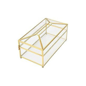 Caja de Joyería de Latón y Vidrio Fundido a Presión, Estilo Minimalista de Lujo, Elegante, Moderno y Vintage, Hecha a Mano, Color Personalizado, Logotipo Personalizado, para Regalo - Product Image 2