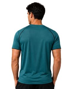 T-shirt de sport pour homme personnalisé bleu sarcelle, à séchage rapide, respirant, pour la gym, la course à pied, en polyester, vêtement de sport - Product Image 5