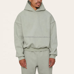 Conjunto de Sudadera Casual para Hombre, Logotipo Personalizado, Sudadera Extra Grande de Doble Capa, 100% Algodón, Hombros Caídos, Conjuntos Deportivos Estampados para Hombre - Product Image 1