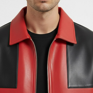 Veste de moto en cuir pour homme, style unique, en cuir d'agneau véritable, veste d'hiver pour homme - Product Image 4