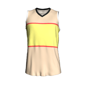 Maillot de basketball personnalisé par sublimation, col en V, sans manches, anti-humidité, unisexe, pour adulte, uniforme d'équipe, color-block, en polyester - Product Image 4