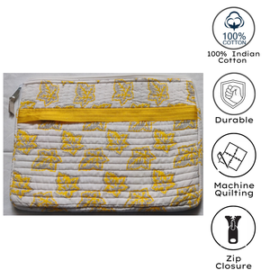 Funda Protectora para Laptop Acolchada, Hecha a Mano en Rajastán, con Cierre, de Algodón Ecológico, con Estampado de Bloques, Elegante y Duradera, Venta al Por Mayor - Product Image 4