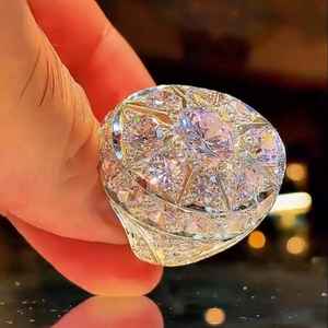 Moissanite Round Cut Diamond Bold <b>Ring</b> Handcrafted 925 Silver With Gold Plated Fine Hip Hop Jewelry Style Party Gift For <b>Friends</b> - Product Image 5