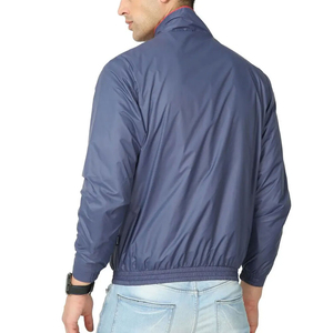Veste de course coupe-vent pour homme, bleu et rouge, style sportif, col montant, fermeture éclair, vêtement d'automne, matière polyester - Product Image 3