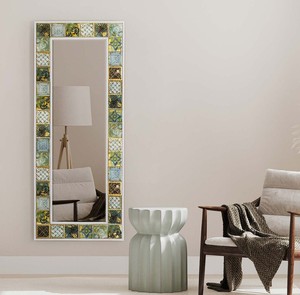 Espejo de azulejos étnicos hecho a mano: Decoración de pared bohemia - Product Image 2