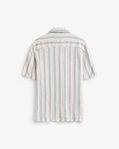 Chemise d'automne pour homme à manches courtes, unie, respirante, ajustée, décontractée, à col rabattu, en tricot de coton et polyester imprimé, avec un seul bouton - Product Image 2