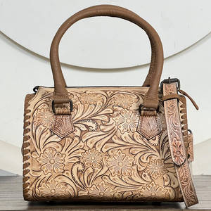Bolso de Hombro de Cuero Vacuno Rústico Vintage Hecho a Mano con Diseño de Girasol para Mujer, Estilo Personalizado, de Lujo, para Viaje - Product Image 5