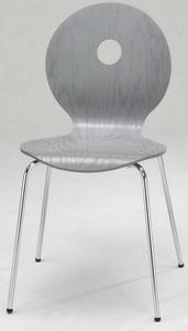 Modern White Plywood <b>Dining</b> <b>Chair</b> With Chrome Legs Minimalist Design <b>Stackable</b> Home Furniture - Product Image 2
