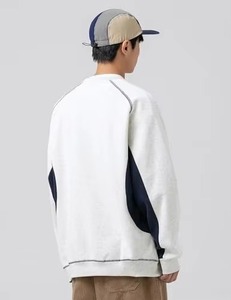 Sweat-shirt à col rond pour homme, surdimensionné, en tricot, avec motif de lettres, 100% coton, manches longues, décontracté, pull d'hiver - Product Image 3
