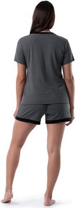 Camiseta de Manga Corta con Cuello en V para Mujer, Color Sólido, Tejido de Algodón, Estilo Casual, Corte Regular, para Primavera/Verano - Product Image 2