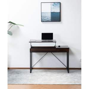Juno 47\" Dark Brown <b>Wood</b> Lift Top <b>Computer</b> <b>Desk</b> with Hidden Storage and Drawer - Product Image 5