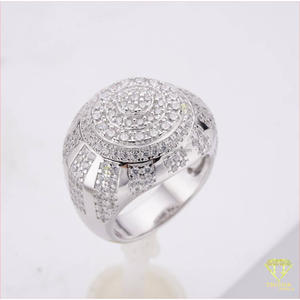 Bague pour homme en argent 925 de qualité supérieure avec diamant de laboratoire et grappe ronde, pour les acheteurs de bijoux en gros - Product Image 2