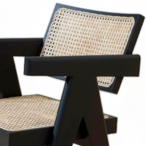 Reposabrazos de Ratán Antiguo de Estilo Casual Moderno con Estructura de Madera de Teca y Diseño Minimalista para Muebles del Hogar - Product Image 5