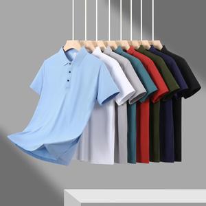 High Quality Men's Short Sleeve Polo Shirts Quick Dry Stripe Prints with Button Decoration Quality Fabric and Silk Size XL - Product Image 4