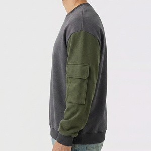 Sweat-shirt surdimensionné à col rond en molleton 100 % coton, personnalisé, avec épaules tombantes, appliqué, délavé, brodé, logo imprimé sur mesure, style hip-hop, pour l'hiver - Product Image 5