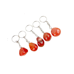 Llavero de cristal de alta calidad, llavero de cornalina roja pulida, llavero de piedra natural, regalos para mujeres, venta al por mayor - Product Image 3