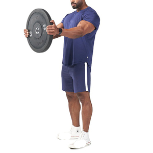 Active <b>men</b> gym shirt breathable workout t shirt for training running fitness <b>stretch</b> fabric moisture wicking quick dry Shirt - Product Image 5