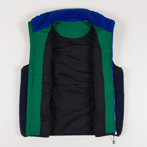 Gilet en polaire Sherpa à blocs de couleur personnalisés pour homme, veste sans manches chaude d'hiver pour l'extérieur, gilet en polaire épais à fermeture éclair intégrale - Product Image 4