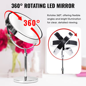 Espejo de Maquillaje LED Profesional de 8 Pulgadas con Batería de 5000 mAh, Espejo de Maquillaje de Doble Cara con Aumento de 1X/10X, Espejo con 3 Colores de Luz Atenuables - Product Image 6