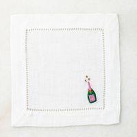 Serviettes de cocktail brodées VNAP en coton/lin de haute qualité du Vietnam, design personnalisé pour fêtes et mariages, broderie VNAP