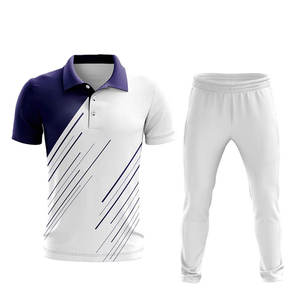 Dernier design, uniforme de cricket d'équipe personnalisé imprimé, maillot à manches courtes en maille respirante, pantalon à taille élastique, séchage rapide 100% - Product Image 6