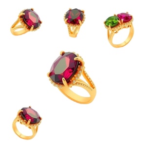 แหวนพลอยเงินสเตอร์ลิงสี925 18K ง่ามชุบทอง18K สำหรับงานแต่งงานและวันครบรอบของผู้หญิง - Product Image 1