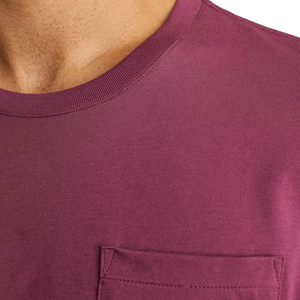 T-shirts pour hommes de couleur unie avec poche avant, personnalisation de marque, style tendance, coutures renforcées. - Product Image 6