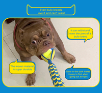 Toss Pet Toys-Corde de remorqueur à deux balles de tennis, jouet coloré haute résistance pour animaux de compagnie pour chiens, idéal pour jouer