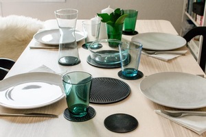 Modern Geometric Laser Cut Solid Wood Coaster Handcrafted Heat Resistant Drink Mat Contemporary <b>Table</b> <b>Protector</b> Coffee Tea - Product Image 2