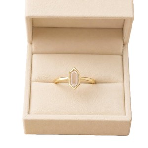 Bague de Fiançailles Minimaliste Hexagonale avec Diamant de Laboratoire Solitaire, Sertie Clos, Bijou de Mariage et d'Anniversaire en Or Massif 10K 14K 18K - Product Image 2